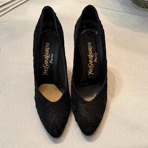 Yves Saint Laurent Black Lace Heels